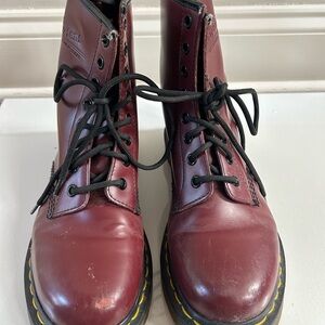 Dr. Martens Cherry Red Boots with Black Laces